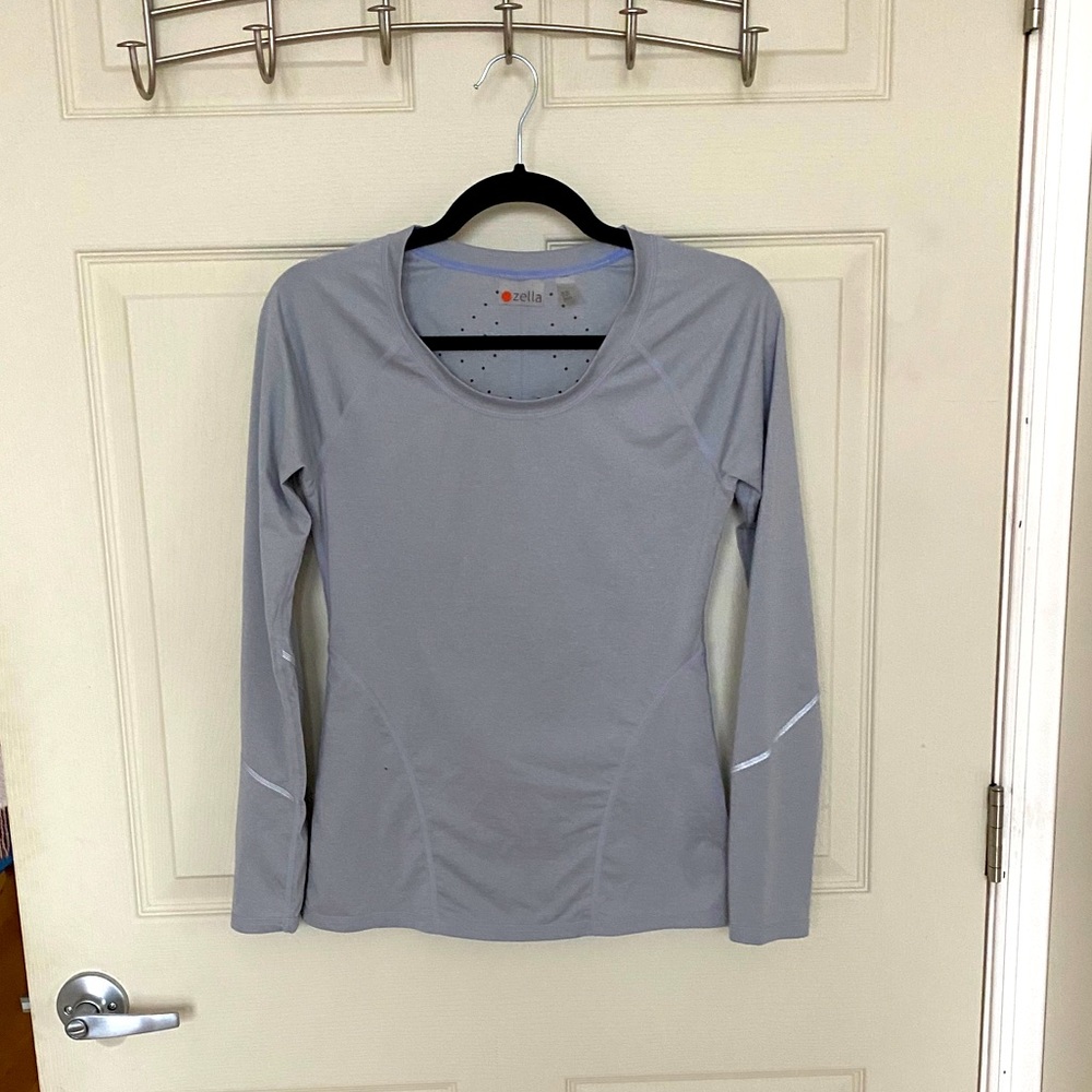 Zella long sleeve workout tee XS grey blue